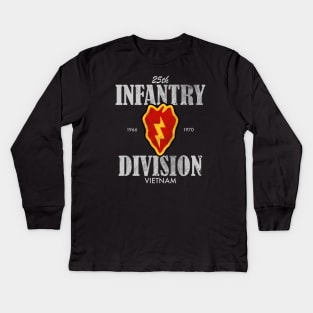 25th Infantry Division Vietnam (distressed) Kids Long Sleeve T-Shirt